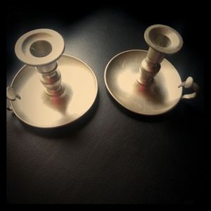 Vintage pewter candlesticks